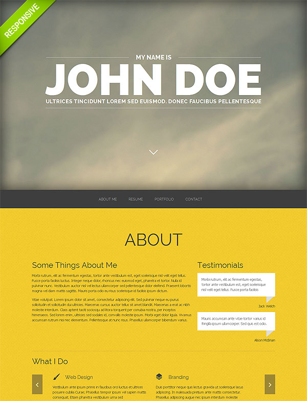 20 One Page Responsive Templates With Parallax Effect Only 19 Mightydeals Professional Portfolio Website Templates